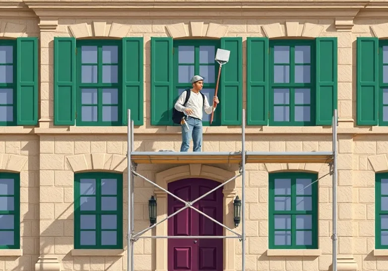 Ravalement de façade en pierre, nettoyage et application d'enduit